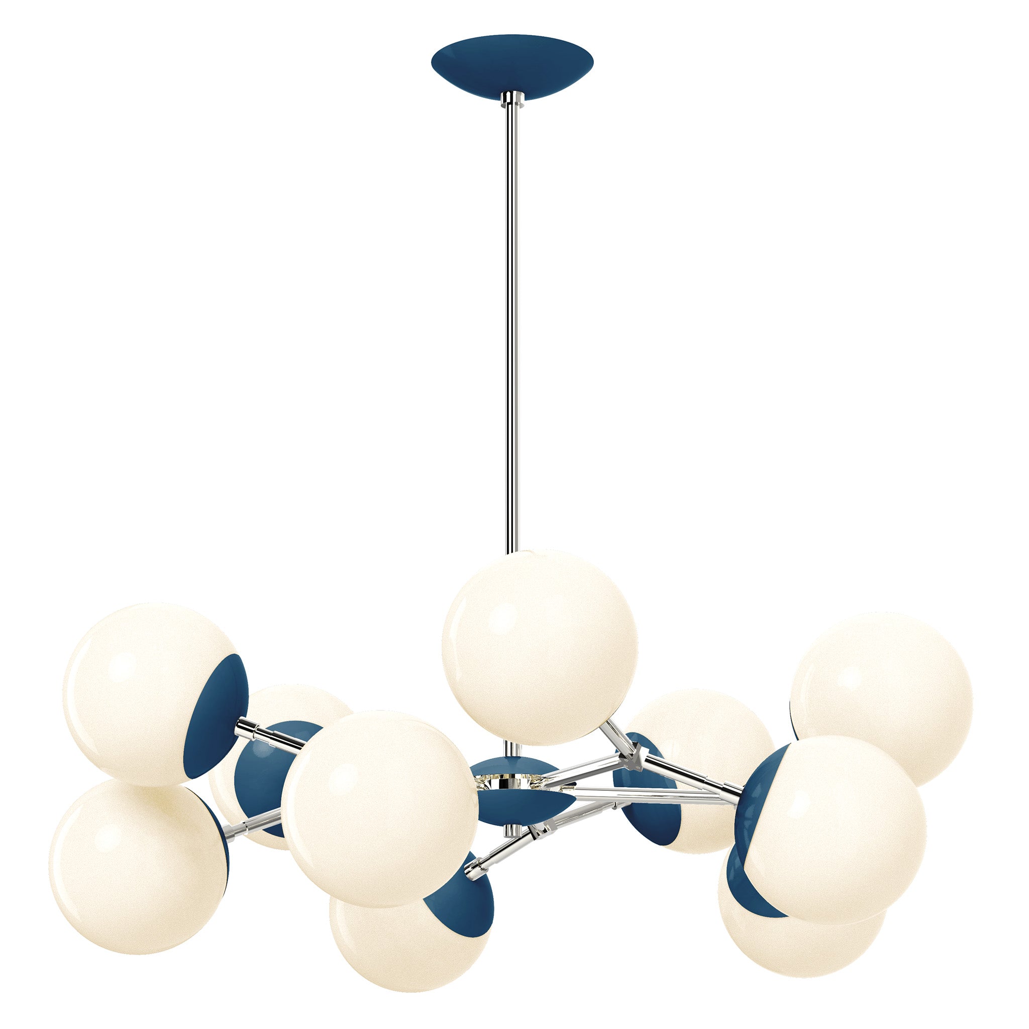 nickel slate blue color crown chandelier 32" dutton brown lighting