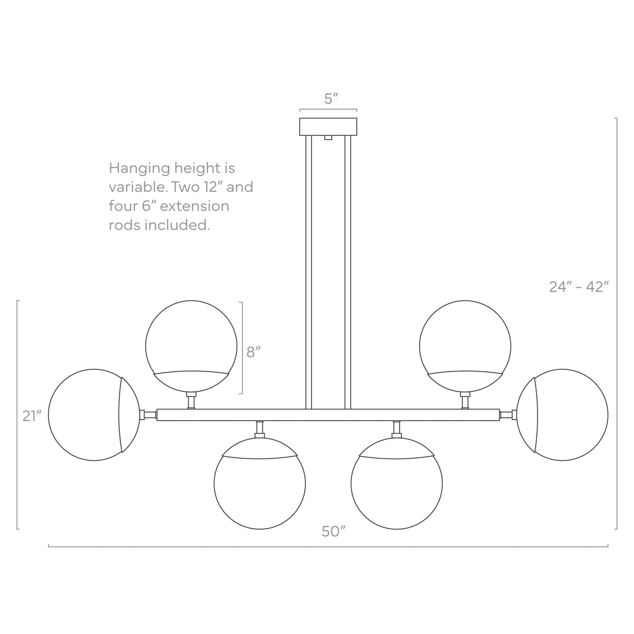 ISO drawing Big Axia Chandelier lighting Dutton Brown