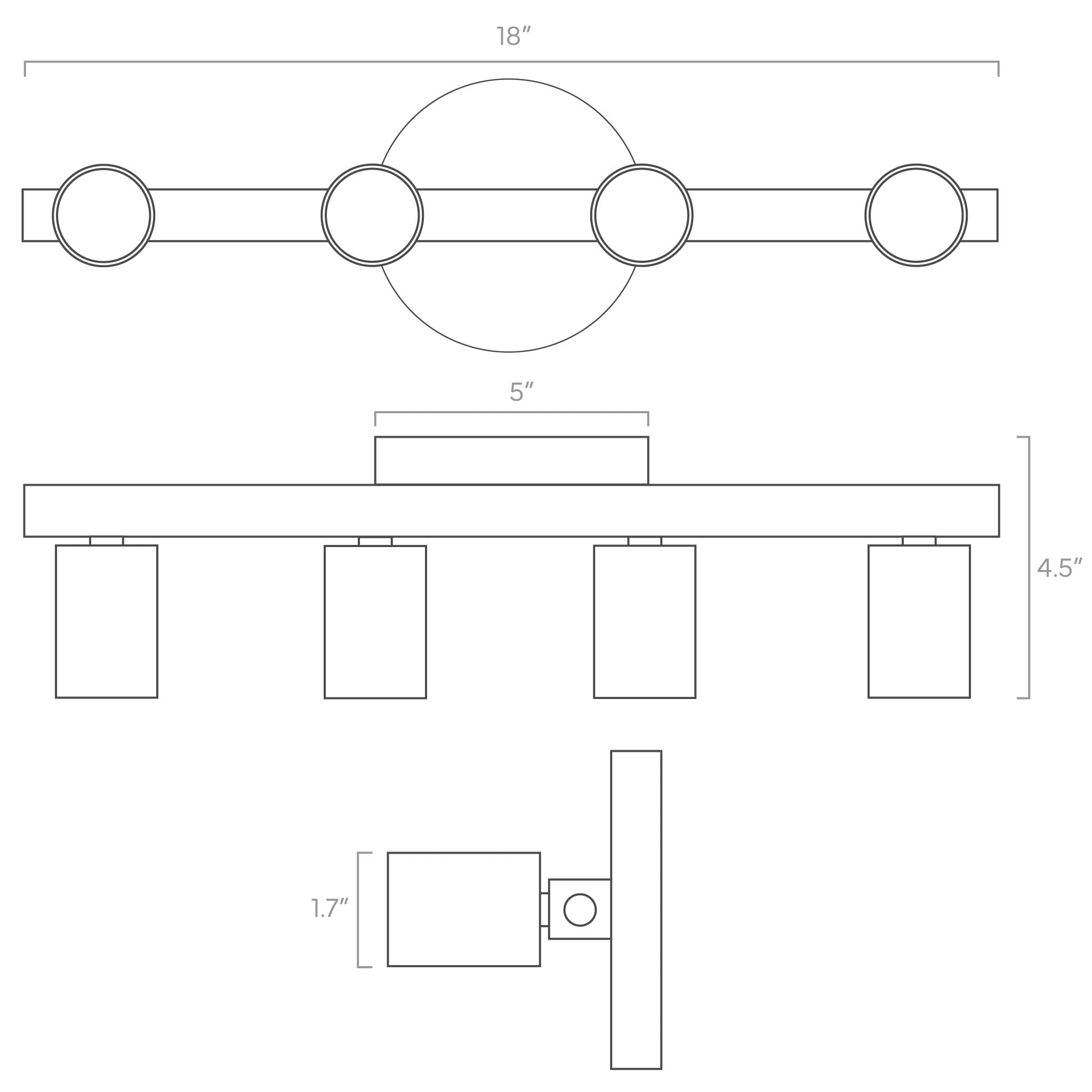 ISO drawing Vogue 4 Sconce lighting Dutton Brown