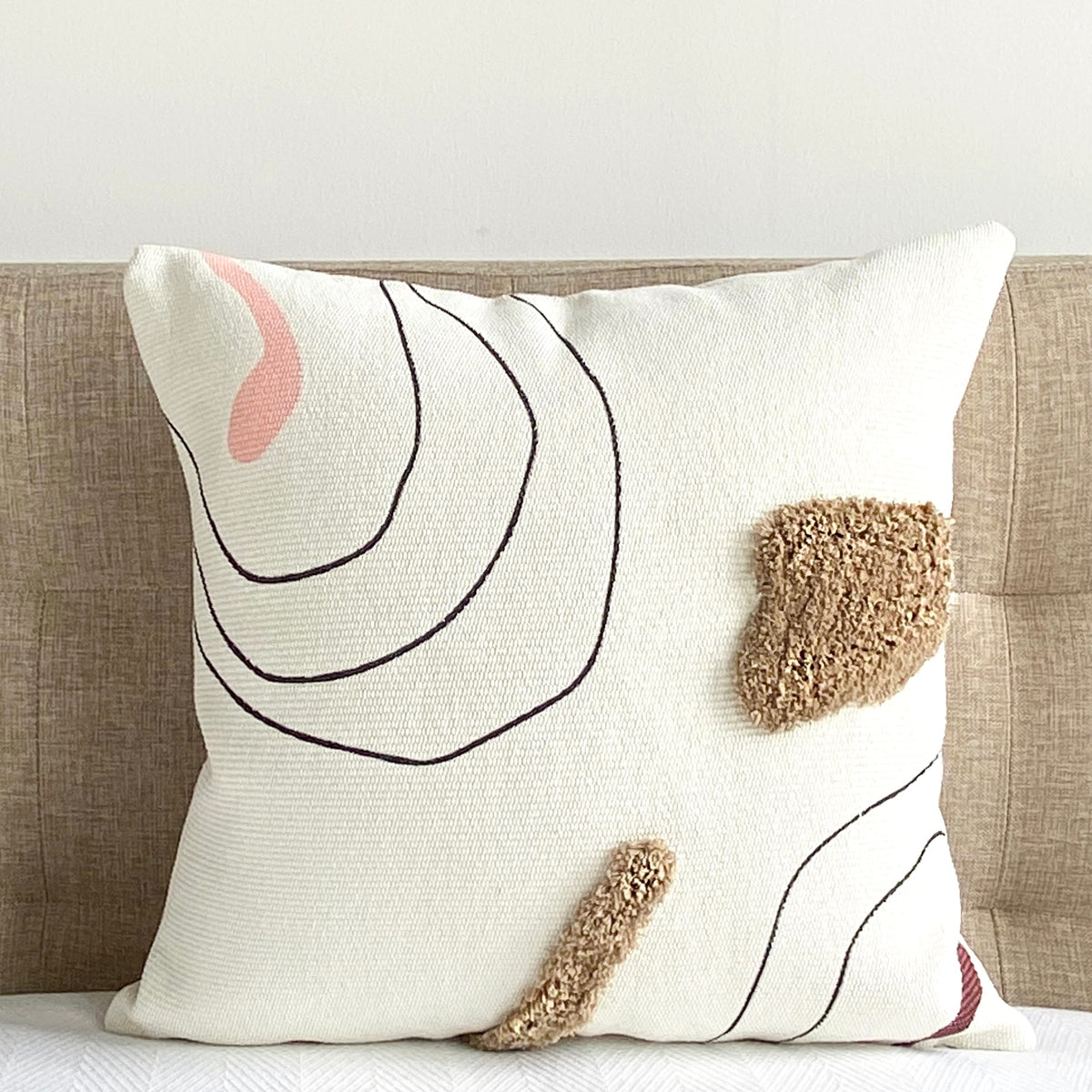 Blot Abstract Shag Pillow Cover - 18 x 18